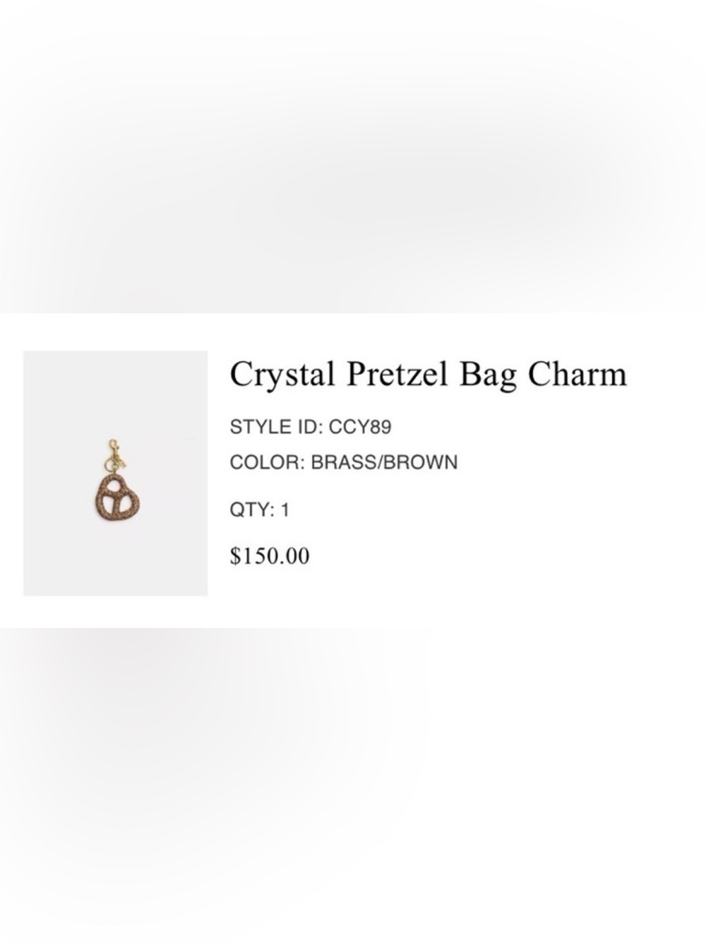 Crystal Pretzel Bag Charm - Picture 4 of 5